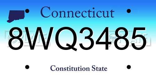 8WQ3485 Connecticut License Plate