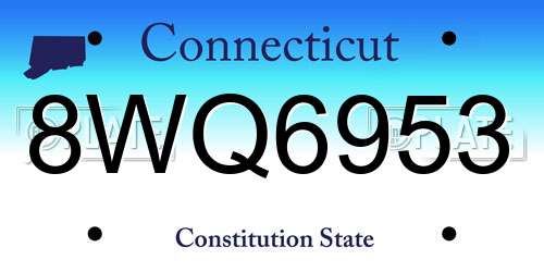 8WQ6953 Connecticut License Plate