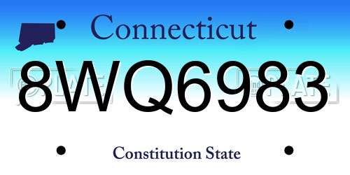 8WQ6983 Connecticut License Plate
