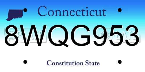 8WQG953 Connecticut License Plate