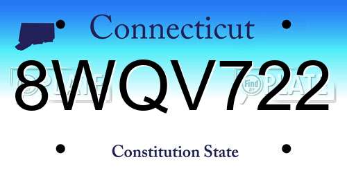 8WQV722 Connecticut License Plate