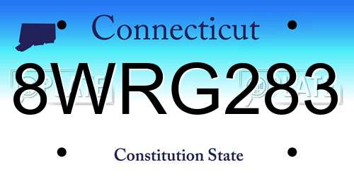 8WRG283 Connecticut License Plate