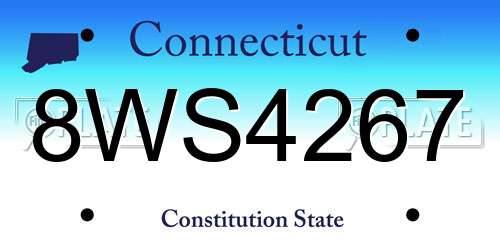 8WS4267 Connecticut License Plate