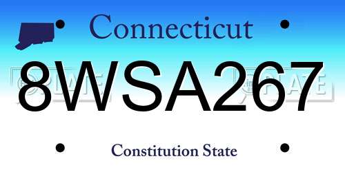 8WSA267 Connecticut License Plate