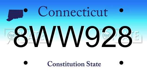 8WW928 Connecticut License Plate