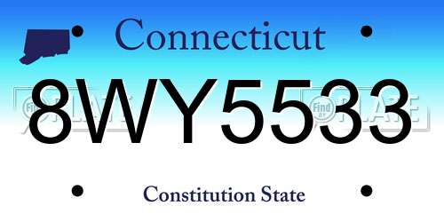 8WY5533 Connecticut License Plate