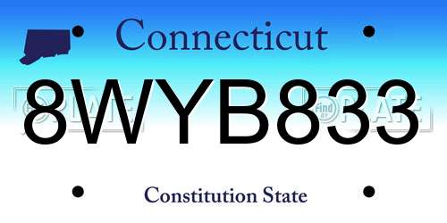 8WYB833 Connecticut License Plate