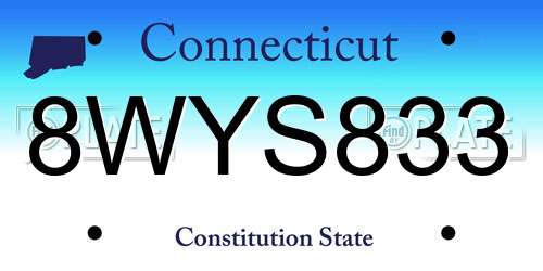 8WYS833 Connecticut License Plate
