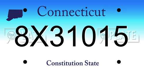 8X31015 Connecticut License Plate