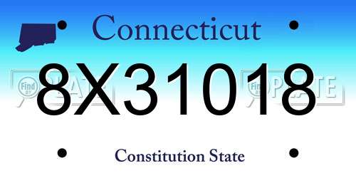 8X31018 Connecticut License Plate