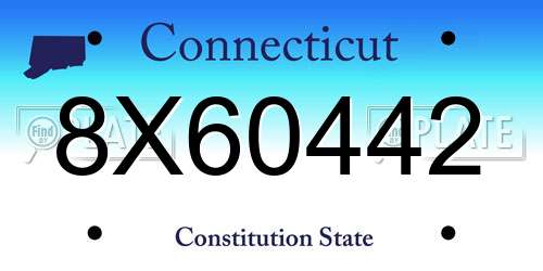8X60442 Connecticut License Plate