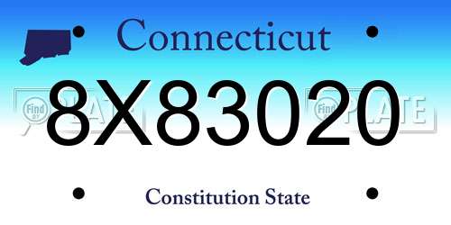 8X83020 Connecticut License Plate