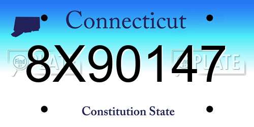 8X90147 Connecticut License Plate