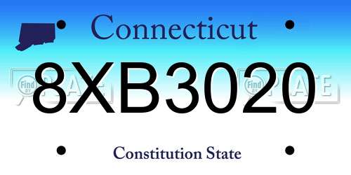 8XB3020 Connecticut License Plate