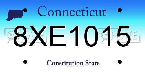 8XE1015 Connecticut License Plate