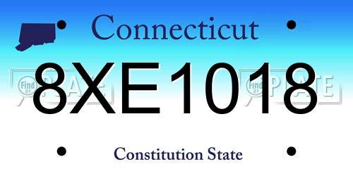 8XE1018 Connecticut License Plate