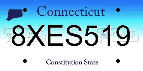 8XES519 Connecticut License Plate