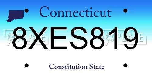 8XES819 Connecticut License Plate