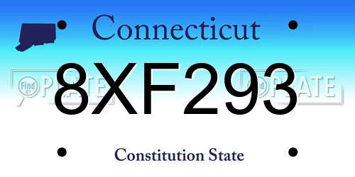 8XF293 Connecticut License Plate