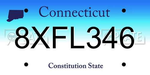 8XFL346 Connecticut License Plate