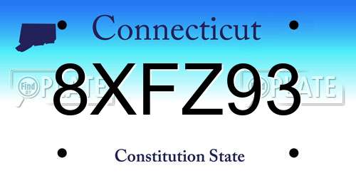8XFZ93 Connecticut License Plate