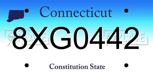 8XG0442 Connecticut License Plate