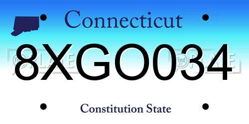 8XGO034 Connecticut License Plate