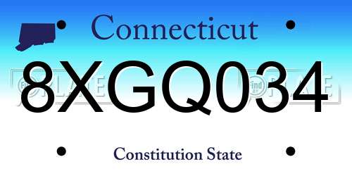 8XGQ034 Connecticut License Plate