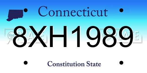 8XH1989 Connecticut License Plate