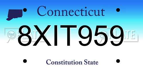 8XIT959 Connecticut License Plate