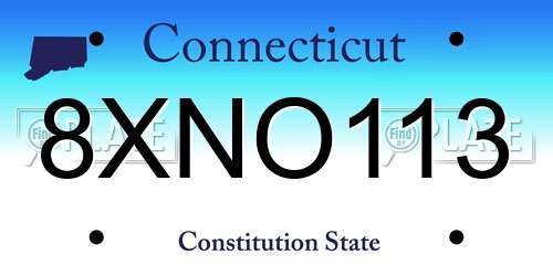 8XNO113 Connecticut License Plate