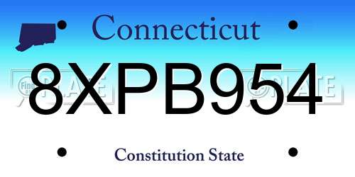 8XPB954 Connecticut License Plate