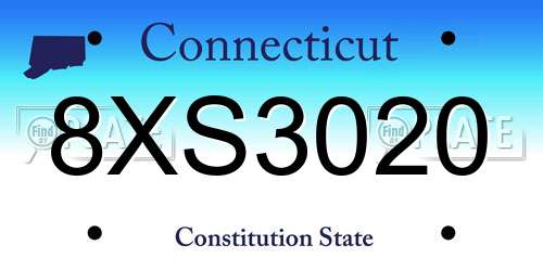 8XS3020 Connecticut License Plate