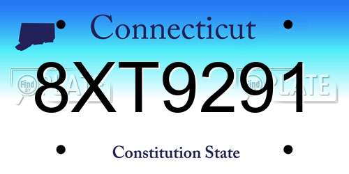 8XT9291 Connecticut License Plate