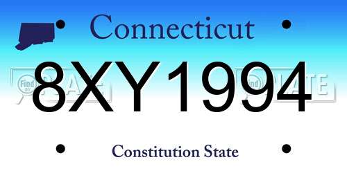 8XY1994 Connecticut License Plate