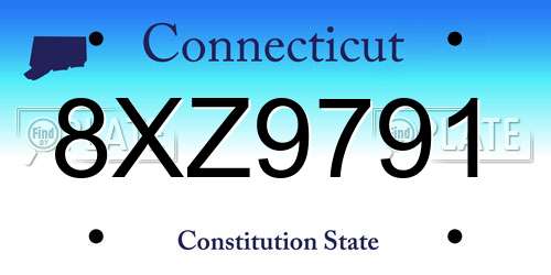 8XZ9791 Connecticut License Plate