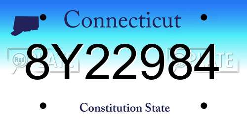 8Y22984 Connecticut License Plate