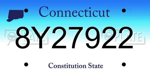 8Y27922 Connecticut License Plate