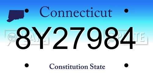 8Y27984 Connecticut License Plate