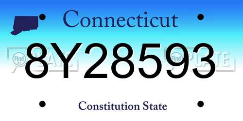 8Y28593 Connecticut License Plate