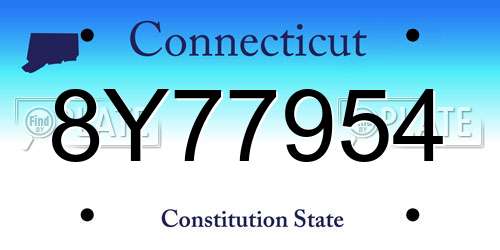 8Y77954 Connecticut License Plate