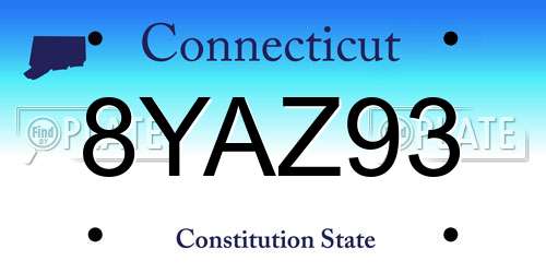8YAZ93 Connecticut License Plate