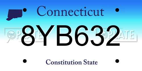 8YB632 Connecticut License Plate