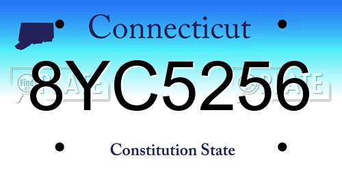 8YC5256 Connecticut License Plate
