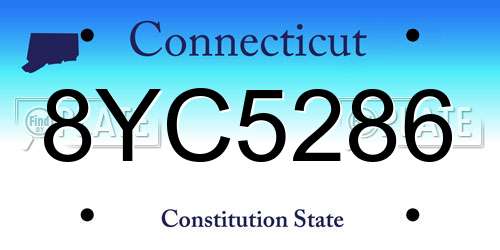 8YC5286 Connecticut License Plate