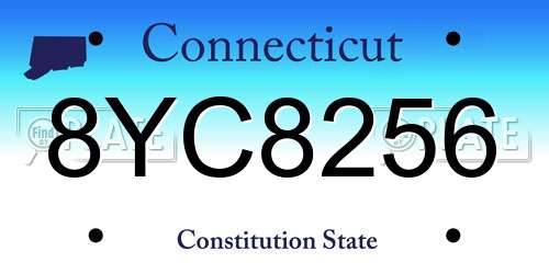 8YC8256 Connecticut License Plate
