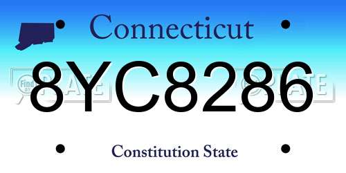 8YC8286 Connecticut License Plate