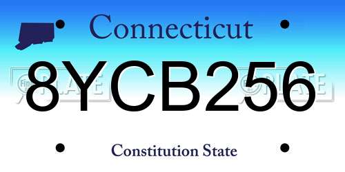 8YCB256 Connecticut License Plate