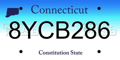 8YCB286 Connecticut License Plate
