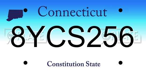 8YCS256 Connecticut License Plate
